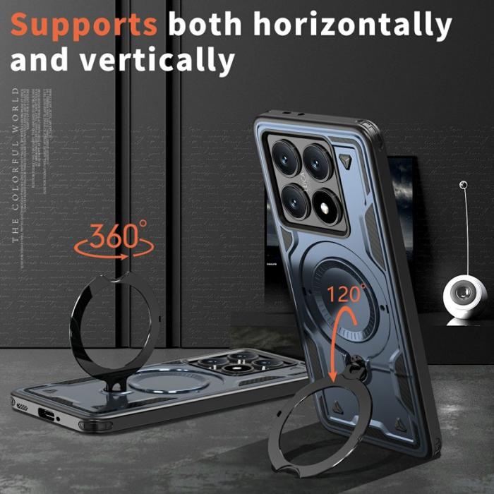 N/A - Xiaomi 14T Skal Militärt Skydd PC+TPU Ställfunktion - Blå