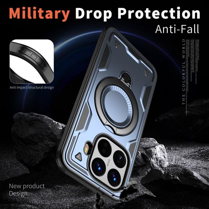 N/A - Xiaomi 15T Pro Skal Militärskydd Plast Kickstand - Blå