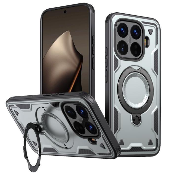 N/A - Xiaomi 15T Pro Skal Militärskydd Plast Kickstand - Grå