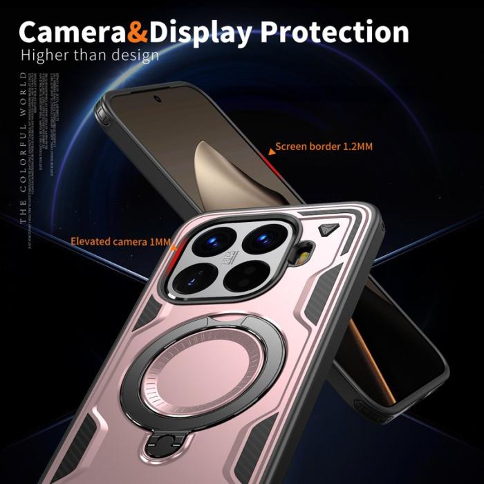 N/A - Xiaomi 15T Pro Skal Militärskydd Plast Kickstand - Roséguld