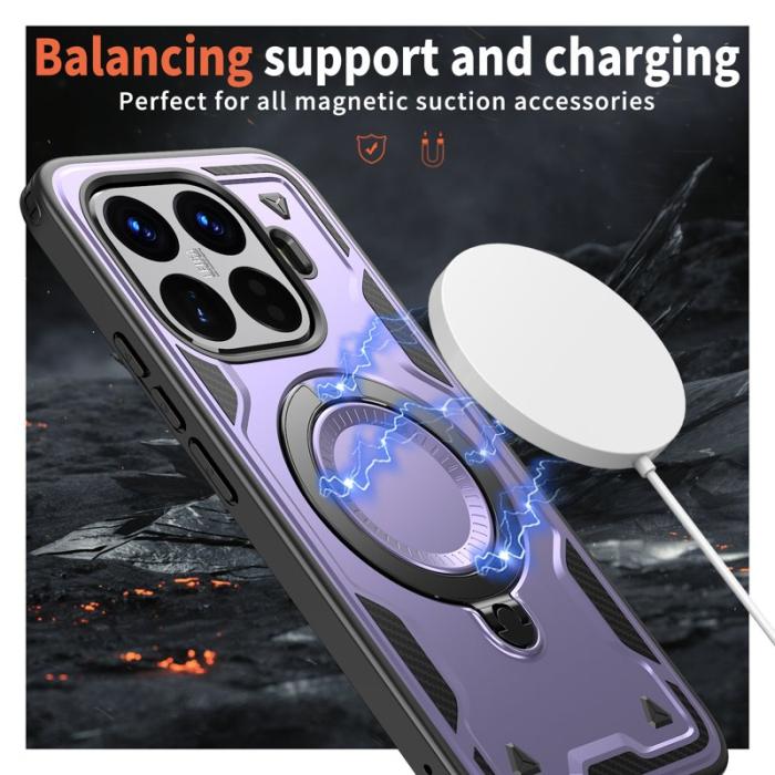 N/A - Xiaomi 15T Pro Skal Militärt Skydd Plast Kickstand - Lila