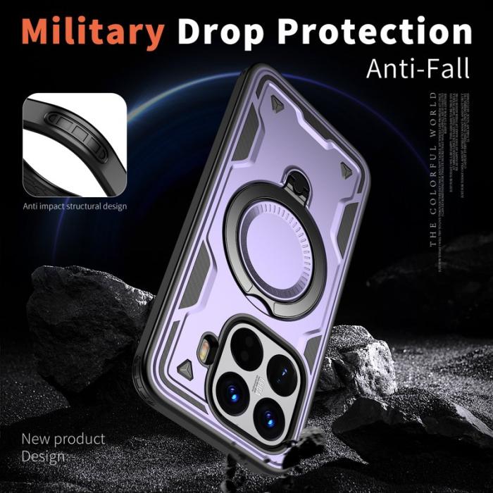 N/A - Xiaomi 15T Pro Skal Militärt Skydd Plast Kickstand - Lila