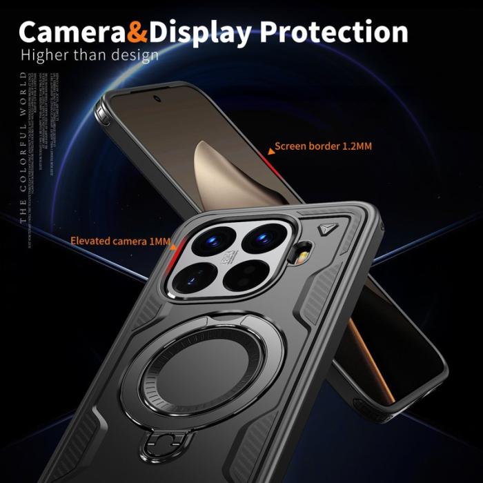 N/A - Xiaomi 15T Pro Skal Plast Militärt Skydd med Ställ - Svart