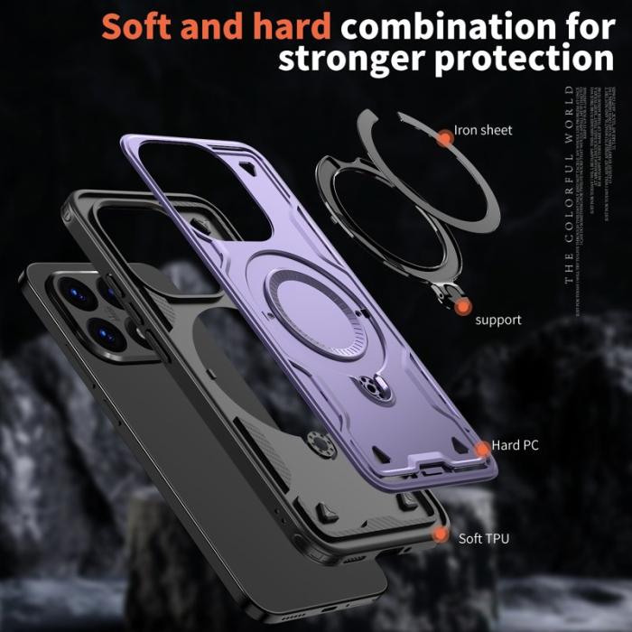 N/A - Xiaomi 15T Skal Militärt Skydd PC + TPU Ställ - Lila