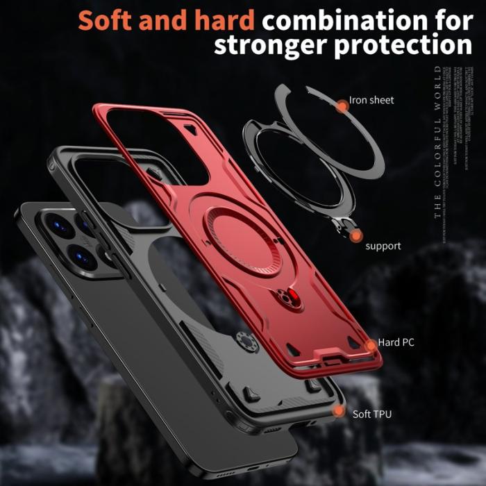 N/A - Xiaomi 15T Skal Militärt Skydd PC + TPU Ställ - Röd