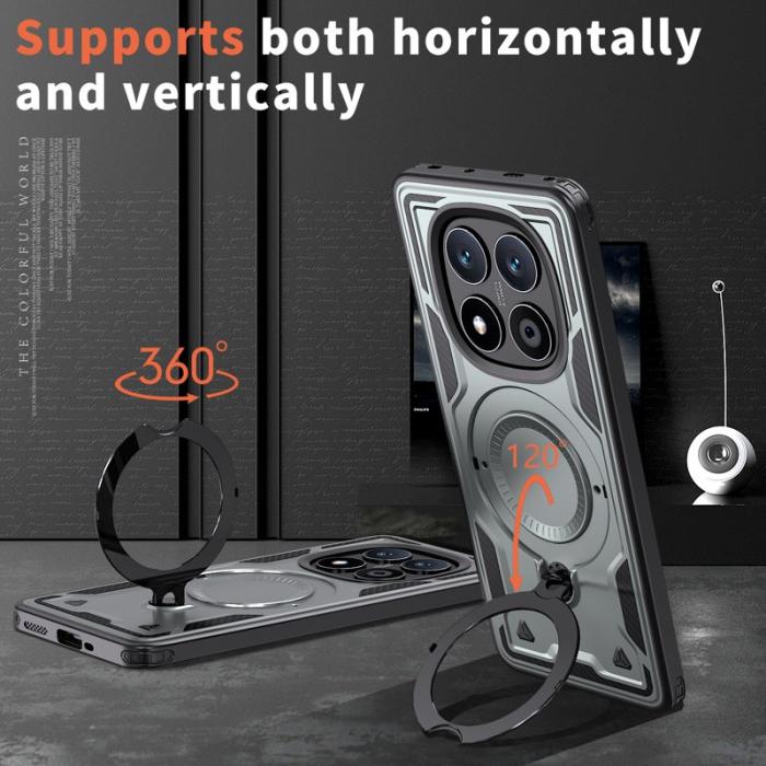 N/A - Xiaomi Redmi Note 14 Pro 5G Skal Plast Militärt Skydd - Grå