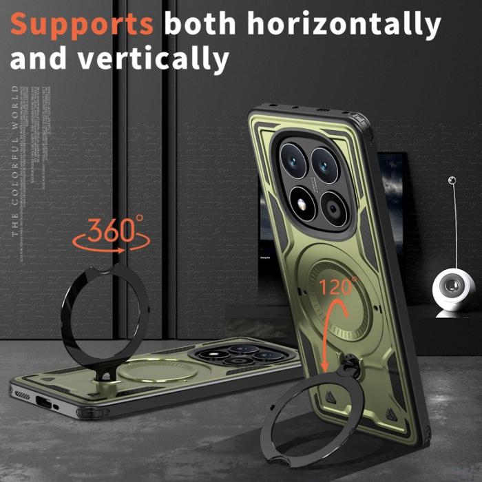 N/A - Xiaomi Redmi Note 14 Pro 5G Skal Plast Militärt Skydd - Olivgrön