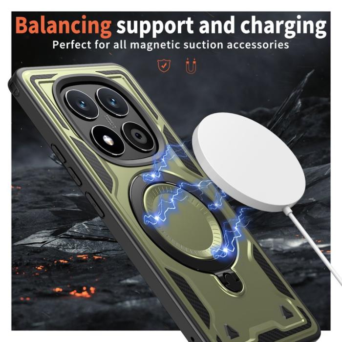 N/A - Xiaomi Redmi Note 14 Pro 5G Skal Plast Militärt Skydd - Olivgrön