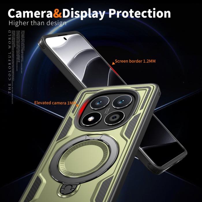 N/A - Xiaomi Redmi Note 14 Pro 5G Skal Plast Militärt Skydd - Olivgrön