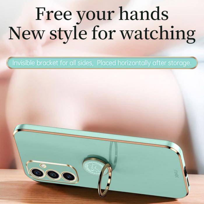 XINLI - XINLI Samsung Galaxy A55 5G Skal Electropläterad Guldkant - Lila