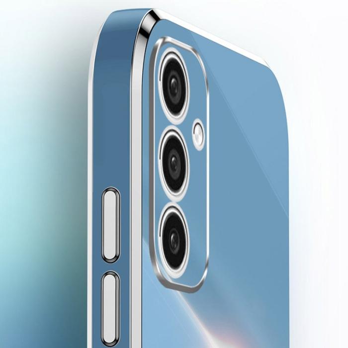 XINLI - XINLI Samsung Galaxy A55 5G Skal Electropläterad Guldkant - Lila