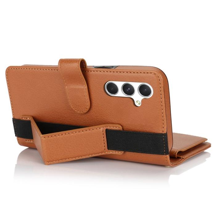 OEM - XL-001 Samsung Galaxy A55 5G Skal Med Dragkedja PU Läder - Brun