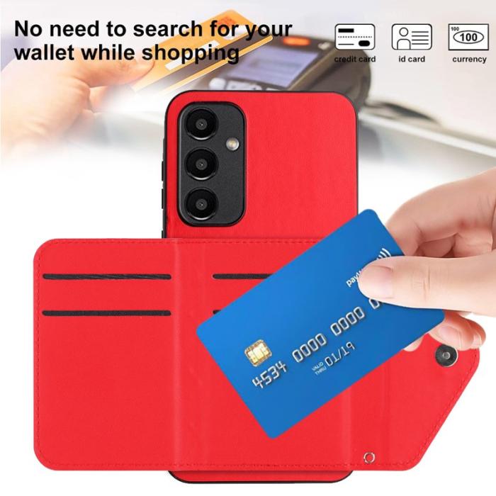 OEM - YB Leather Coating Series-8 Samsung Galaxy A55 5G Skal Äkta Läder - Röd