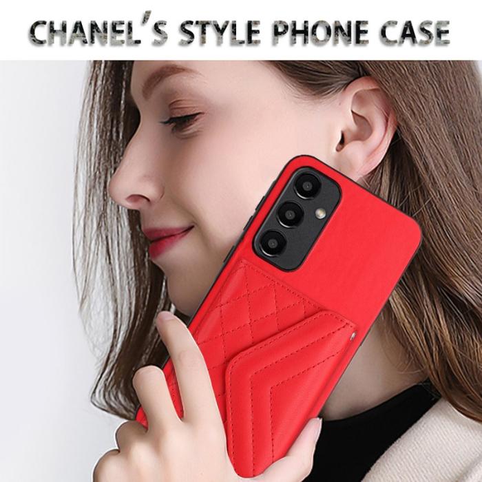 OEM - YB Leather Coating Series-8 Samsung Galaxy A55 5G Skal Äkta Läder - Röd