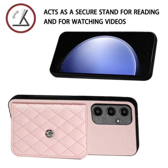 OEM - YB Leather Coating Series-8 Samsung Galaxy A55 5G Skal Äkta Läder - Rosa