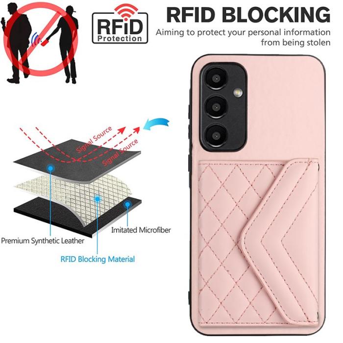OEM - YB Leather Coating Series-8 Samsung Galaxy A55 5G Skal Äkta Läder - Rosa
