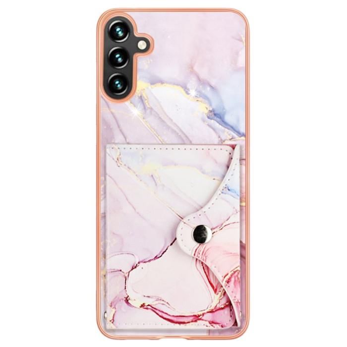OEM - YB Leather Samsung Galaxy A35 5G Skal IMD Mönster Konstläder - Roséguld