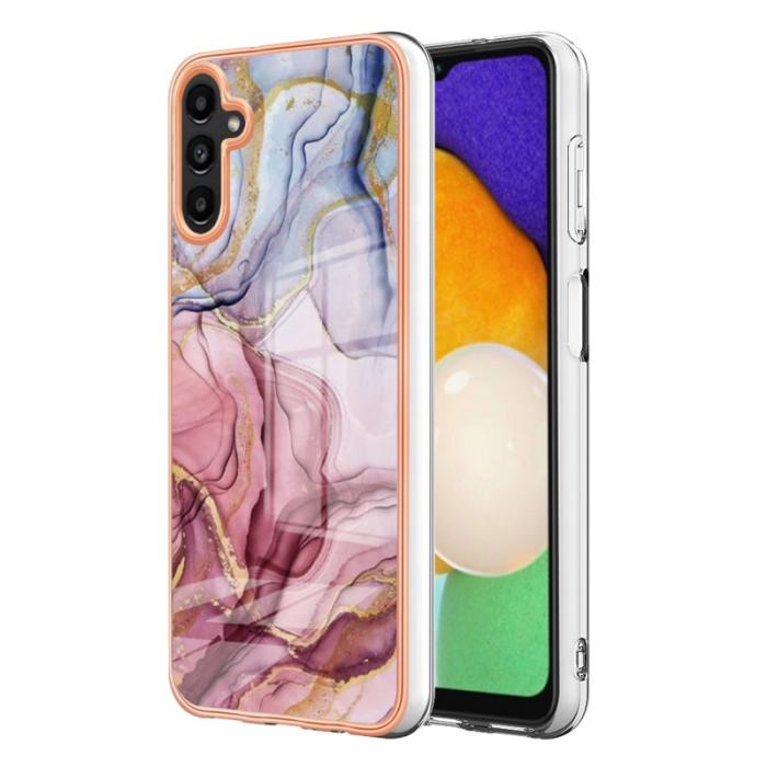 OEM - YB Samsung Galaxy A35 5G Skal TPU IMD Marmor - Roséguld