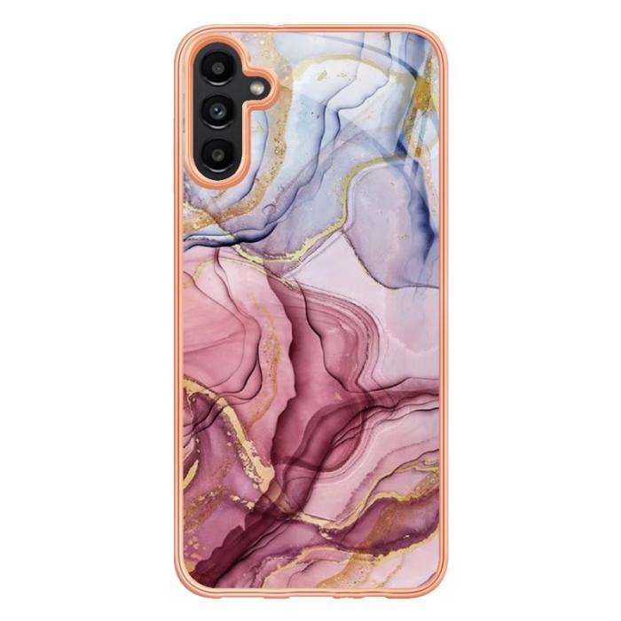 OEM - YB Samsung Galaxy A35 5G Skal TPU IMD Marmor - Roséguld