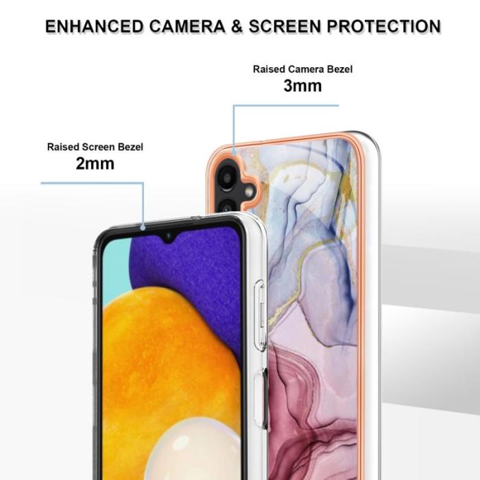 OEM - YB Samsung Galaxy A35 5G Skal TPU IMD Marmor - Roséguld