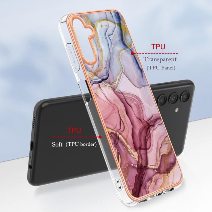 OEM - YB Samsung Galaxy A35 5G Skal TPU IMD Marmor - Roséguld