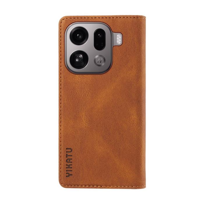 YIKATU - YIKATU Oppo Find X9 Pro 5G Plånboksfodral Konstläder - Brun