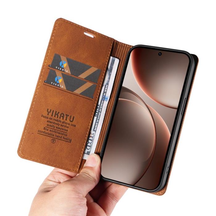 YIKATU - YIKATU Oppo Find X9 Pro 5G Plånboksfodral Konstläder - Brun