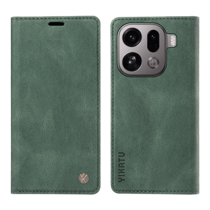 YIKATU - YIKATU Oppo Find X9 Pro 5G Plånboksfodral Konstläder - Grön