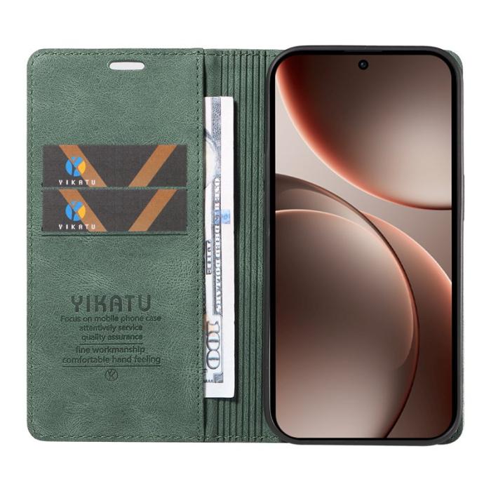 YIKATU - YIKATU Oppo Find X9 Pro 5G Plånboksfodral Konstläder - Grön