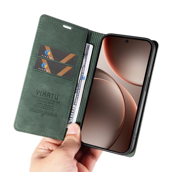 YIKATU - YIKATU Oppo Find X9 Pro 5G Plånboksfodral Konstläder - Grön
