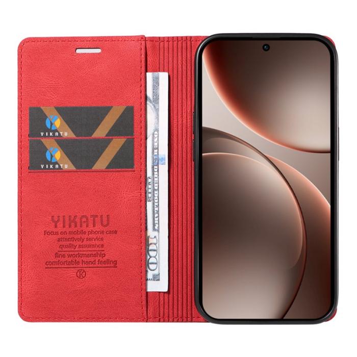 YIKATU - YIKATU Oppo Find X9 Pro 5G Plånboksfodral Konstläder - Röd
