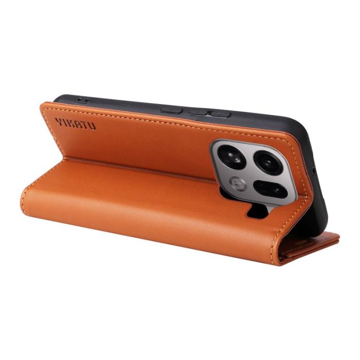 YIKATU - YIKATU Oppo Find X9 Pro 5G Plånboksfodral Konstläder - Brun