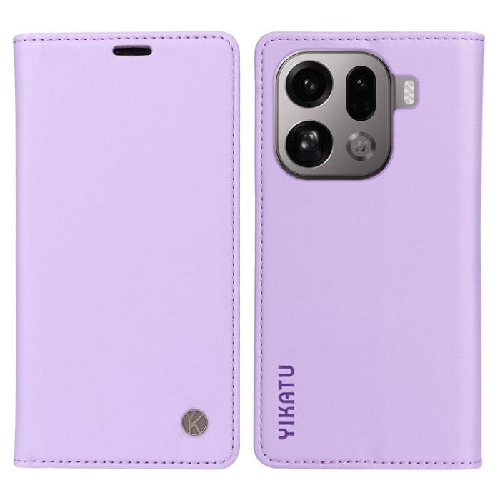 YIKATU - YIKATU Oppo Find X9 Pro 5G Fodral PU Läder - Ljus Lila