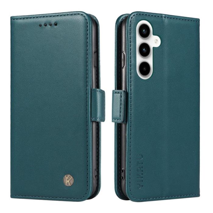 YIKATU - YIKATU Samsung Galaxy A35 5G Fodral Äkta Läder - Grön