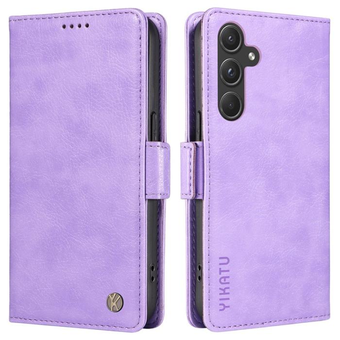 YIKATU - YIKATU Samsung Galaxy A35 5G Fodral Äkta Läder - Lila