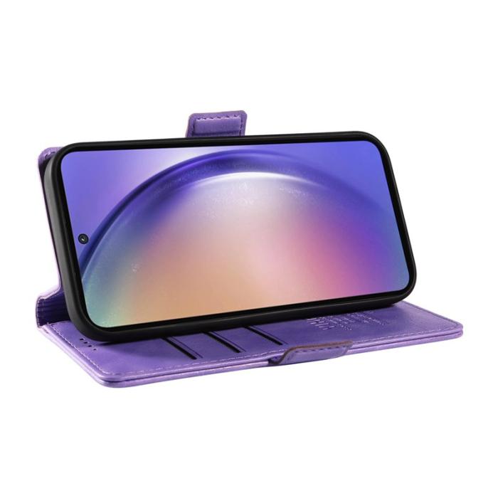 YIKATU - YIKATU Samsung Galaxy A35 5G Fodral Äkta Läder - Lila