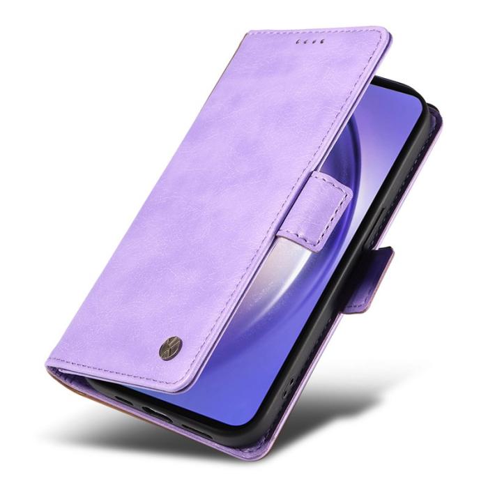 YIKATU - YIKATU Samsung Galaxy A35 5G Fodral Äkta Läder - Lila