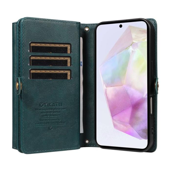 YIKATU - YIKATU Samsung Galaxy A35 5G Fodral Läder - Grön