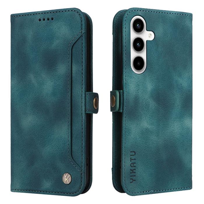 YIKATU - YIKATU Samsung Galaxy A35 5G Fodral PU Läder Flip Ställ - Grön