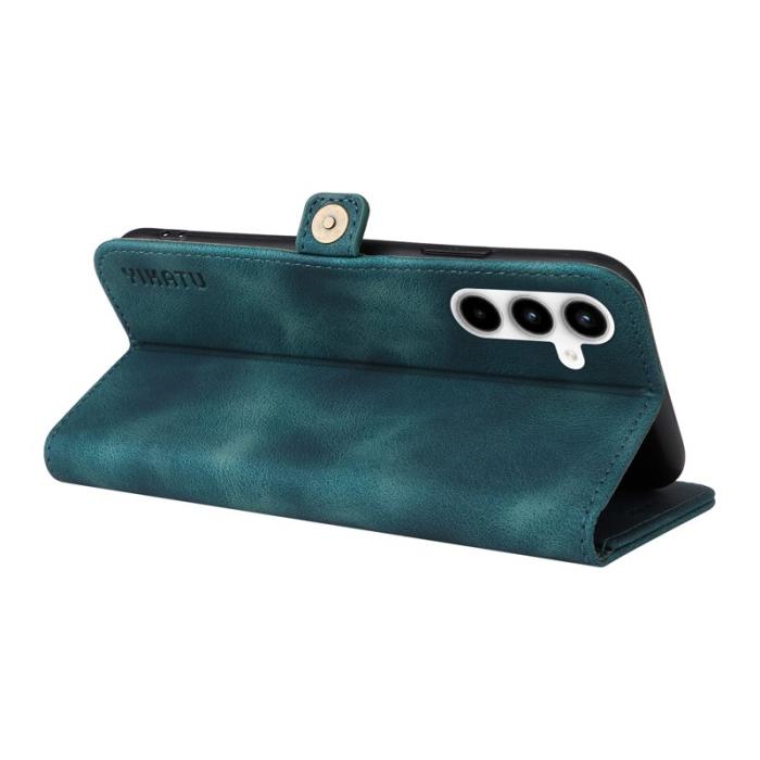 YIKATU - YIKATU Samsung Galaxy A35 5G Fodral PU Läder Flip Ställ - Grön