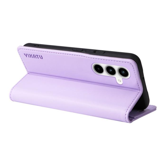 YIKATU - YIKATU Samsung Galaxy A35 5G Skal Magnetisk Stängning Äkta Läder - Ljus Lila