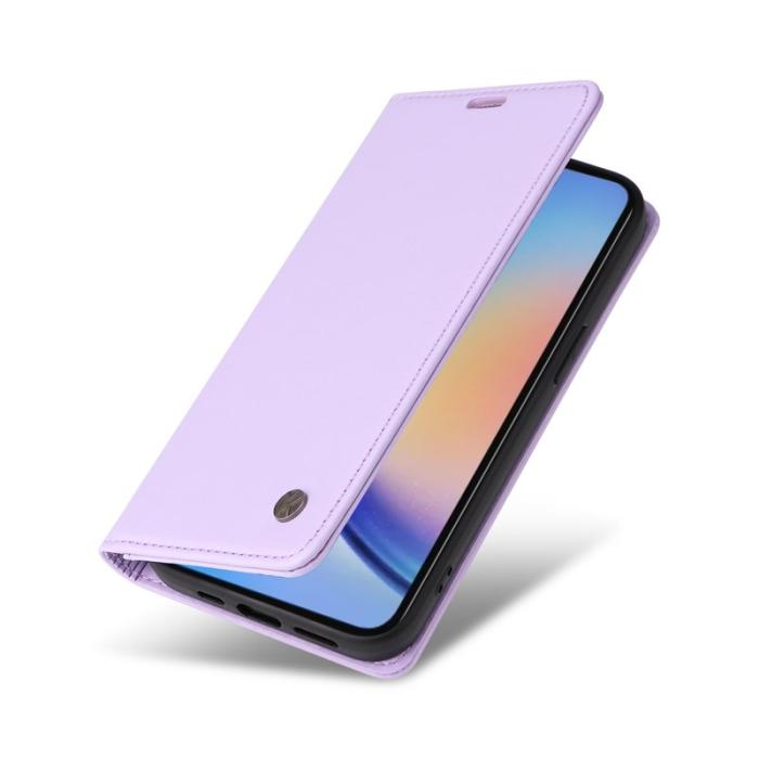 YIKATU - YIKATU Samsung Galaxy A35 5G Skal Magnetisk Stängning Äkta Läder - Ljus Lila