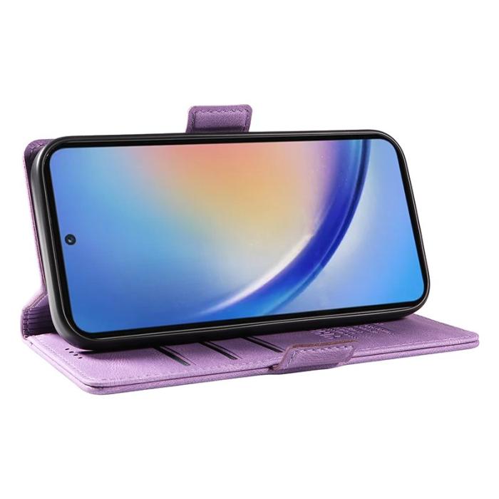 YIKATU - YIKATU Samsung Galaxy A35 5G Skal PU Läder Ställ - Lila