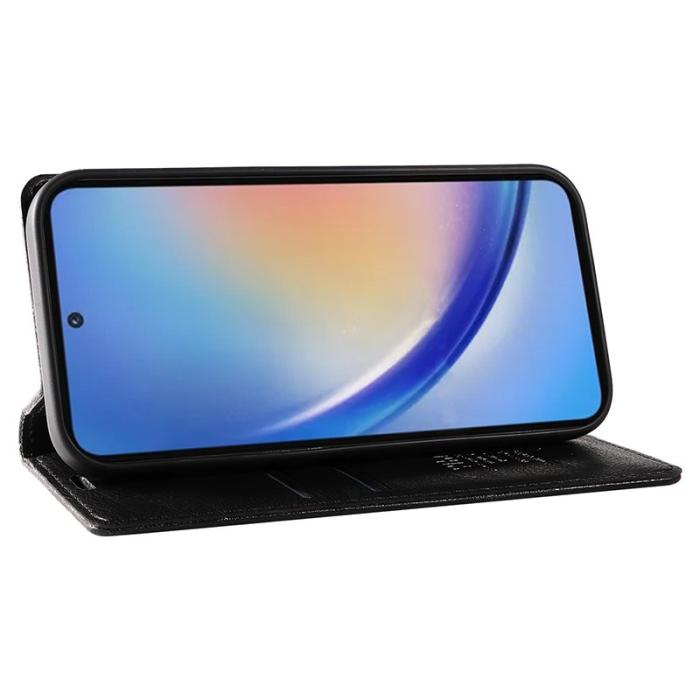 YIKATU - YIKATU Samsung Galaxy A35 5G Skal PU Läder - Svart