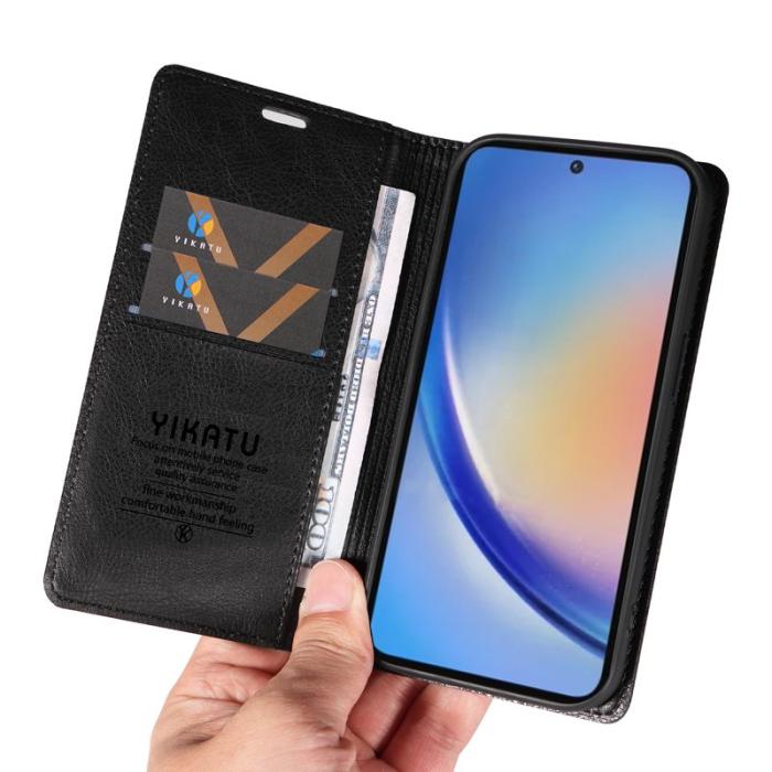 YIKATU - YIKATU Samsung Galaxy A35 5G Skal PU Läder - Svart