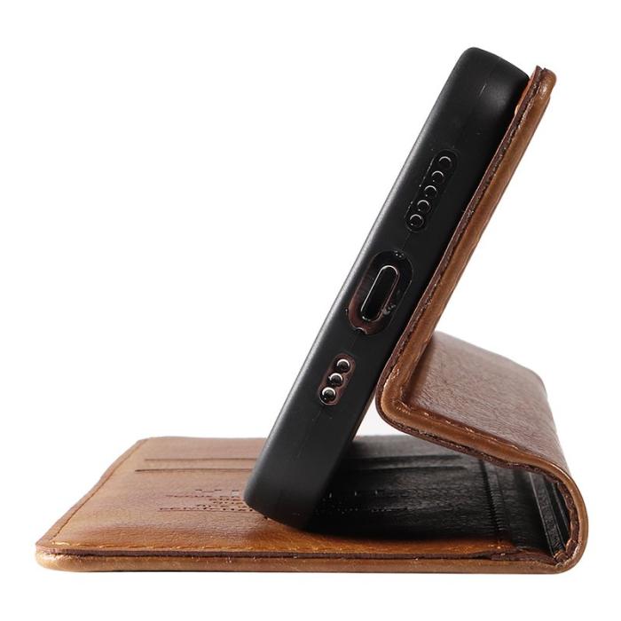 YIKATU - YIKATU Samsung Galaxy A35 5G Skal PU Läder + TPU - Brun