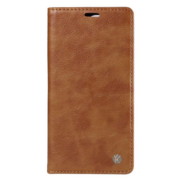 YIKATU - YIKATU Samsung Galaxy A35 5G Skal PU Läder + TPU - Brun