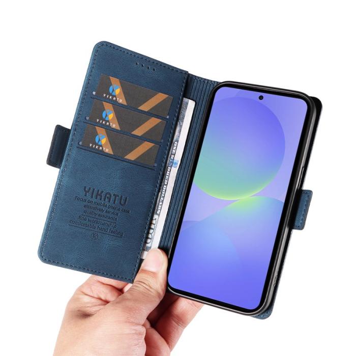 YIKATU - YIKATU Samsung Galaxy A37 Plånboksfodral Konstläder - Blå