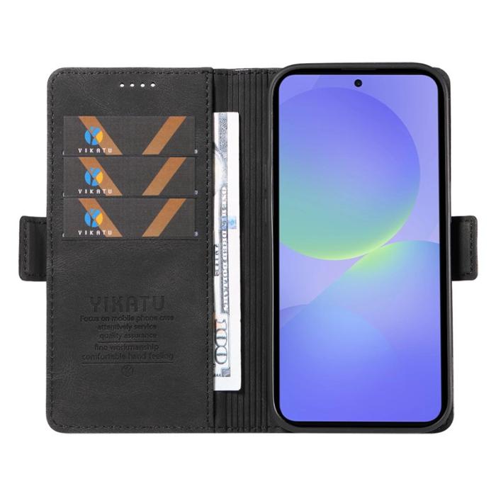 YIKATU - YIKATU Samsung Galaxy A37 Plånboksfodral Konstläder Skydd - Svart