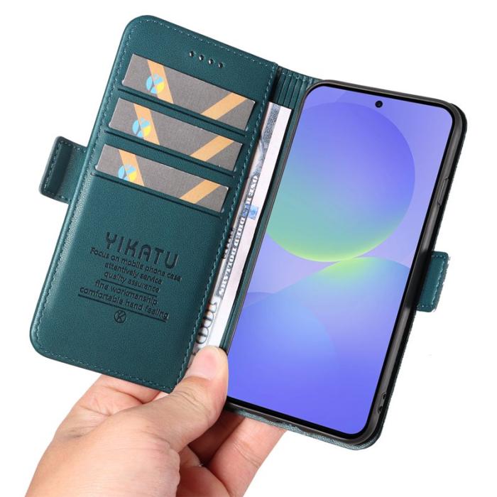 YIKATU - YIKATU Samsung Galaxy A37 Plånboksfodral Konstläder Ställfunktion - Grön